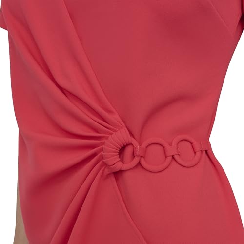 Image of DKNY Women's Short Sleeve Jewel Neck Sheath Mini Dress