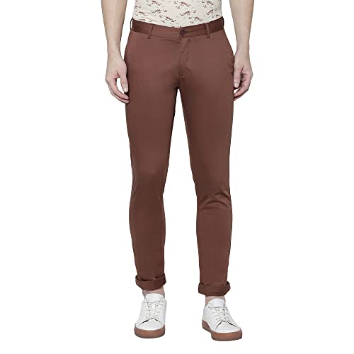 Image of blackberrys Solid Cotton Super Slim Fit Mens Trousers (A21BB60A2IA21FM-P)