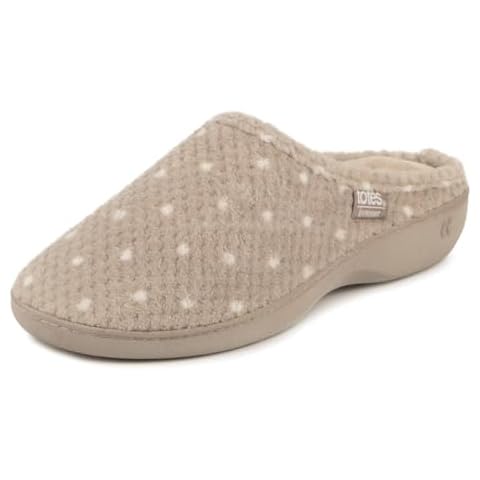 Isotoner Ladies Popcorn Terry Mule Slippers Cover