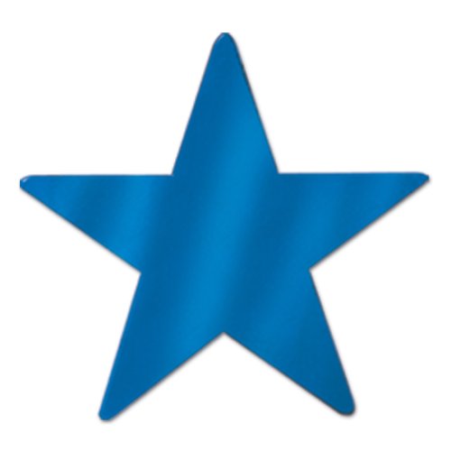 Beistle Blue Metallic Star Cutouts, 3-1/2 Inch, 12 Pieces Per Package