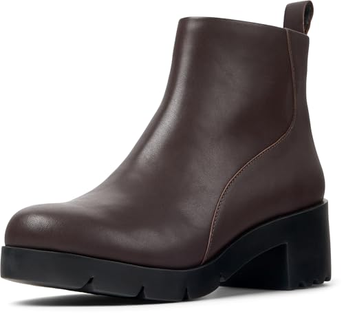 Camper Wanda K400228, Botines con Cremallera Mujer, Marrón Oscuro 009, 35 EU