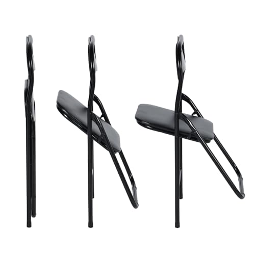 EGGREE 6er Set Klappstühle Metallrahmen mit PVC - Gepolstertem Sitz, Campingstuhl mit Einer Tragfähigkeit von 110KG, Faltbarer Ergonomischer Balkonstuhl für Büro Party Camping