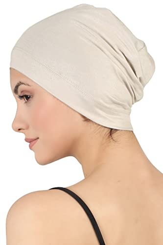 Deresina Bambus Chemo-Kopfbedeckung für Frauen & Männer – Ultra-weiche, atmungsaktive Schlafmütze bei Alopezie & Haarausfall, leichte Beanie für Tag & Nacht (Umbra Taupe - Einheitsgröße)