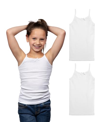 Valair Candyland Girls' 2 or 6-Pack 100% Cotton Spaghetti Straps Tank Top Undershirt Cami Set