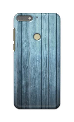 Image of Printed Hard Back Cover Case for Honor 7C | Huawei Y7 Prime 2018 | Huawei Y7 2018 | Nova 2 Lite Back Cover (Wooden Blue) -702