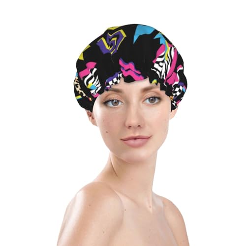Bonnet de douche réutilisable haut de gamme grand format imprimé sauvage - 4