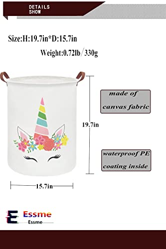 Image of Essme Kids Laundry Basket,Unicorn Hamper Collapsible Waterproof Storage Bin for Girls,Gift Baskets(Cute Unicorn)