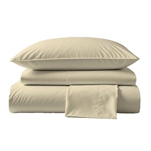 Peru Pima Bed Sheet Set â King Size, 4 Pieces, 100% Peruvian Pima Cotton, Percale, 415 Thread Count, Cooling, Breathable & Soft, Hotel-Quality Bedding, Ivory