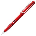 Lamy – Lamy safari red Füller mit polierter Stahlfeder in Strichbre