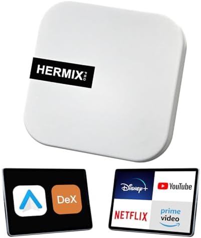 HERMIXPRO Android Auto Wireless Adapter Compatible with Samsung DeX,Wireless Android Auto Adapter Support YouTube, Netflix,Car Streaming Device,DeX Station, Desktop Experience for Car