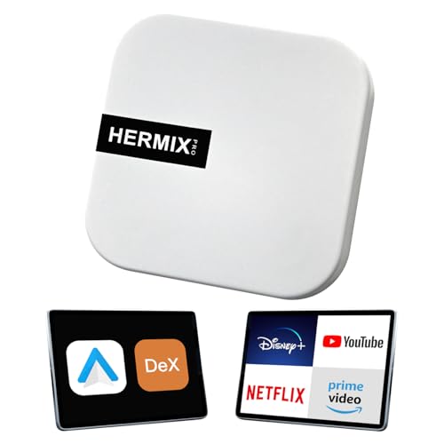 HERMIXPRO Android Auto Wireless Adapter Compatible with Samsung DeX,Wireless Android Auto Adapter Support YouTube, Netflix,Car Streaming Device,DeX Station, Desktop Experience for Car