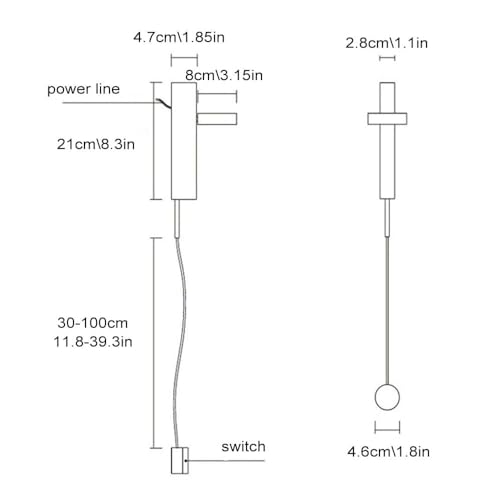 Lámpara de pared LED orientable con interruptor manual para leer cómodamente en la cama 6