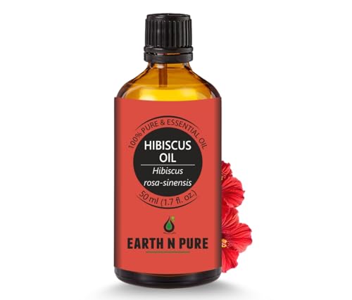 Image of Earth N Pure Hibiscus Hair Oil | Cold-Pressed Hair & Scalp Oil | Frizz Control | For Curly & Coily Hair | Soft, Shiny Hair | Vegan & Cruelty-Free | 50ml