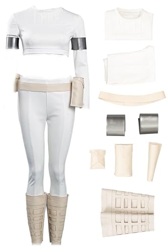 SAIYAJED Adult Women Cosplay Costume Queen Shirt Pants Belt Full Set (White, Medium)