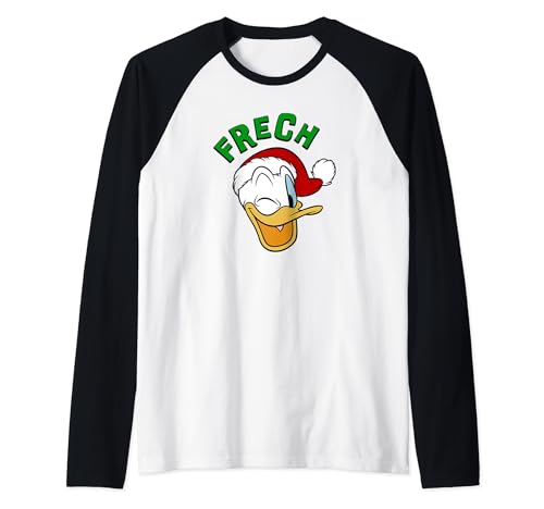 T-shirt baseball Donald Duck haut raglan Disney de Noël en coton de qualité supérieure