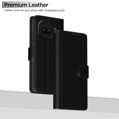 Image of Amazon Basics Flip Cover for iQOO 15R 5G Leather Finish | Wallet Stand and Shock Proof | Inside TPU with Card Pockets | Complete Protection Flip Case (Black)