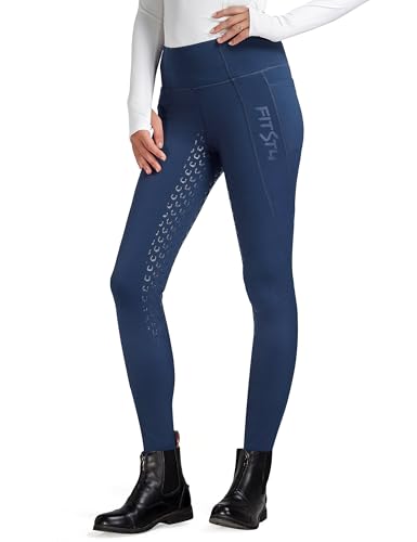 FitsT4 Sports Damen Winterreitleggings Silikon Vollbesatzreithose mit...