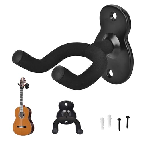Sztqqing Soportes de Pared para Guitarra en Metal - Universales con Esponja Protectora, Ideales para Guitarra Acústica, Eléctrica, Bajo y Ukulele(Estilo Hulu、Estilo de amor) (Estilo Hulu)