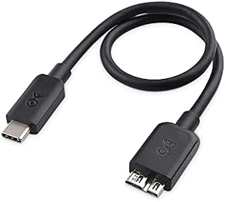Cable Matters USB C to Micro B USB 3.0 Cable 0.3m (USB C to USB Micro B 3.0, Micro B to USB C USB 3.0) in Black 0.3m