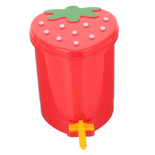 Lata de basura pequeña con tapa estilo fresa 1.5L miniatura 7