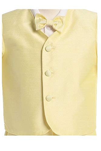 Yellow Boys Poly Silk Eton Jacket & Shorts (Yellow, M (6-12 Months))