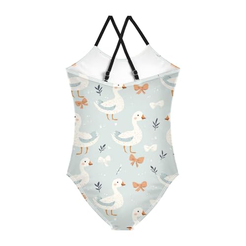 Farm Goose Bow Girls Swimsuit One Piece Bathing Suit for Baby Girls' Swimwear 3T2