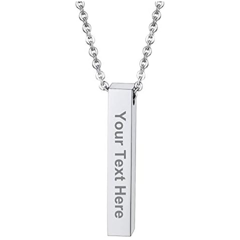 PROSTEEL Custom Engraved Bar Necklace Cover