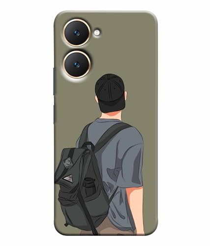 Image of School Boy College Boy Printed Hard Back Case Cover & Compatible for Vivo Y18 4G / Y18E / Y03 4G / T3 Lite (Multicolor) - D1813
