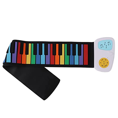FZYE Roll Up Piano Portable Keyboard Piano Hand Roll Clavier de Piano électrique Haut-parleurs intégrés Pianos Arc-en-Ciel en Silicone pour Enfants (49 Touches, colorées) (Coque Blanche - Les Beatles, Paul McCartney, John Lennon, RIngo Starr, George Harrison FZYE Roll Up Piano Portable Keyboard Piano Hand Roll Clavier de Piano électrique Haut-parleurs intégrés Pianos Arc-en-Ciel en Silicone pour Enfants (49 Touches, colorées) (Coque Blanche – Image 5