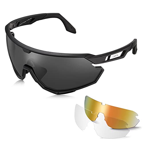 Carfia Polarisée Lunettes de Soleil Homme Lunettes de Sport Lunettes de Cyclisme 100% Protection UV 400 pour Sport Pêche Vélo Pêche Course Pêche Ski Moto Cyclisme Conduite Cover
