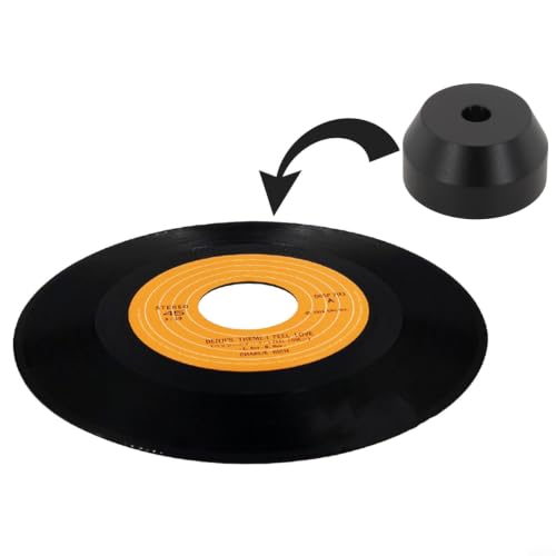 Adaptador 45 RPM de aluminio robusto y estable para tocadiscos de vinilo de 7 pulgadas 5