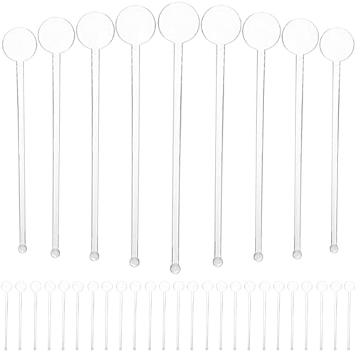 Cabilock Mezclador De Bebidas 80pcs Round Tip Stirrers Plastic Stirring Sticks for Drinks
