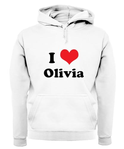 Image of I Love Olivia - Unisex Premium Hoodie/Hooded Top - Arctic White - XXL
