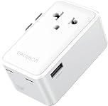 UPXNBOR Nuovo 2026 Adattatore Universale da Viaggio Ultra Sottile, Presa Universale da Viaggio con 1 USB-A e 2 USB-C, Adattatore Compatto presa Inglese/Americana/UK/USA/Australia/Giappone/Thailandia