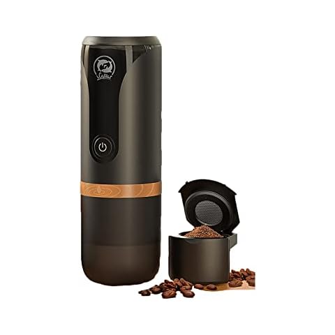 Tragbare Mini Akku Espressomaschine mit 3-4 Minuten Selbstheizung, manueller Espresso mit reichhaltiger und dicker Crem Cover