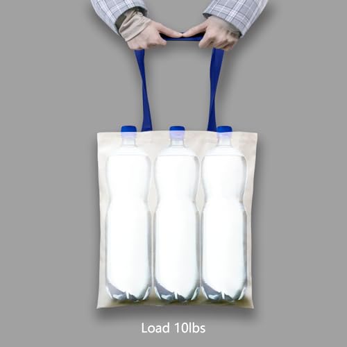 Image of TOPDesign 12-Pack Economical 16 inchx15 inch Cotton Tote Bag, Lightweight Medium Reusable Grocery Shopping Cloth Bags, Suitable for DIY, Advertising, Promotion, Gift, Activity