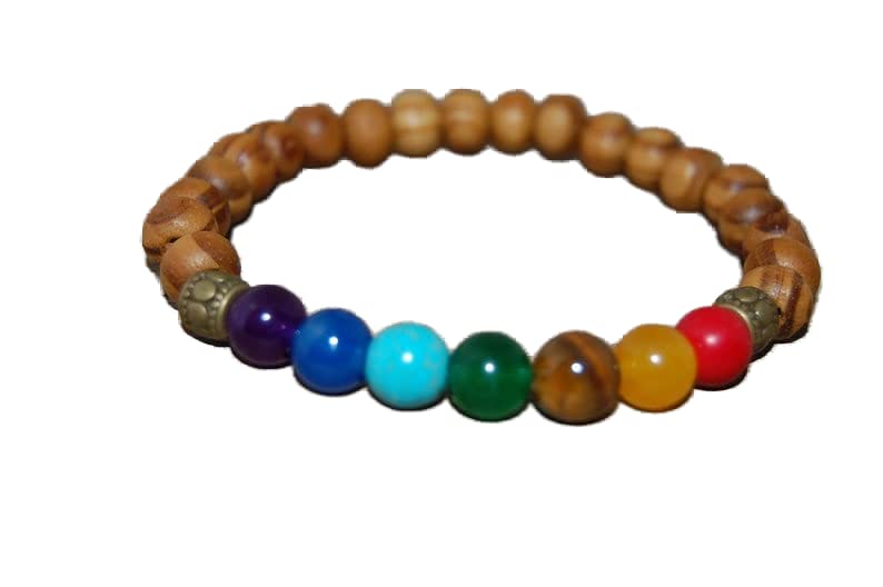 Bracelet en pierres naturelles de guérison et bois de santal 8mm