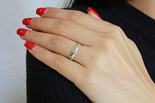 CloseoutWarehouse 925 Sterling Silver Oxidized Mountains Classic Eternity Band Ring4