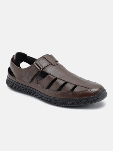 Image of Gabicci Mens Slide Sandal, Slip On Entry Full Smooth Leather, Casual Lounging Sandal,EVA Sole, Flat Heel,Sea Man