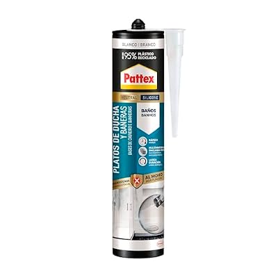 Pattex Platos de Ducha y Bañeras Sellador Antimoho, Blanco, Cartucho, 280ml