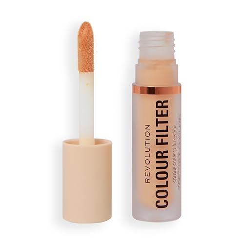 Revolution Colour Filter Correcting Concealer, Corrector de Color de Alta Cobertura Modulable con Acabado Mate Suave y Larga Duración, Vegano, Peach, 4 g