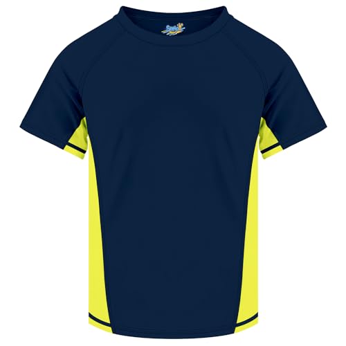 Image of Semois Boys Rash Guard Swim Shirt Short Sleeve Swimwear Toddler Kids Youth Rashguard Water Shirt UPF+ 50 Quick Dry Shirt