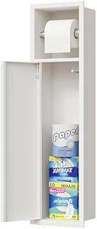 Neodrain Recessed Toilet Paper Holder, in Wall Toilet Paper Holder, 304 Stainless Steel Tissue Paper Holder with Dispense and Storage for Bathroom, White