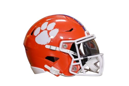 Clemson Mid-Size SpeedFlex Helmet - Tigers Fan Gear - with Free USA Flag Decal - Green Gridiron