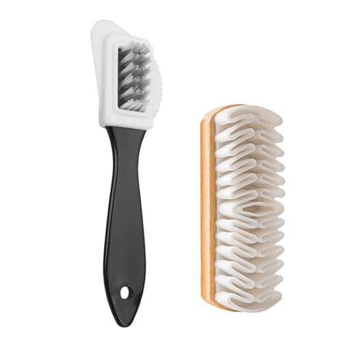 IEBTAWN 2Pcs Cepillo Zapatos Ante, Cepillo Para Gamuza, Cepillo De Limpieza De 4 Caras Multifuncional, De Calidad Para Nubuk Y Ante, Cerdas De Latón, Limpia Y Da Un Cepillado