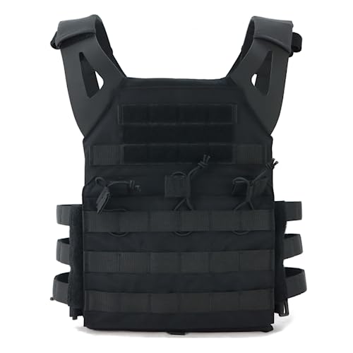 ACEXIER Taktische Weste Leichte JPC Schnellverschlussweste Airsoftweste für Outdoor-Paintball-Schießen Kriegsspiel (Black)