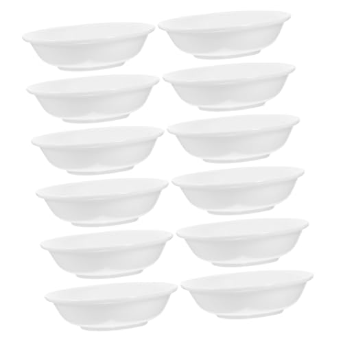 HOLIDYOYO 12pcs Seasoning Plate Seasoning Bowls Sauce Dipping Bowl Appetizer Tray Vinegar Dipping Holders Melamine Sauce Plates Small Appetizer Plates Ketchup Dish Dipping Bowls White