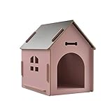 thematys Hundehütte aus Holz I Indoor Hunde-Haus I Schlafplatz für Haustiere Wasserabweisend und stabil (L (58 x 44 x59 cm), Style 5)