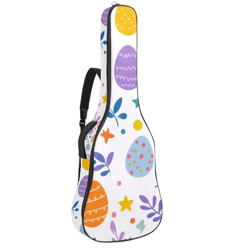 Housse guitare 109 cm motif œuf de Pâques cadeau musique original