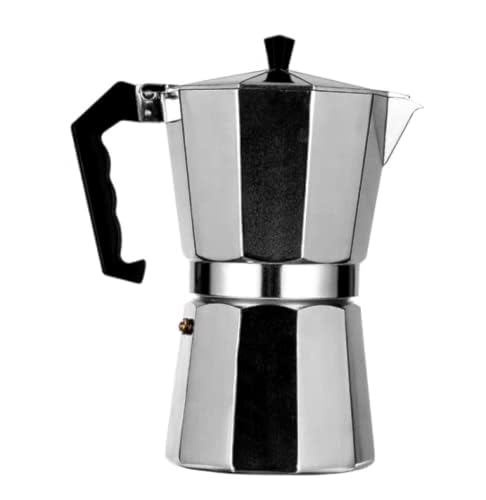 Stovetop Espresso and Coffee Maker, 6 Cup Moka Pot for Classic Italian Espresso, Aluminium Maker Home Camping, Silver